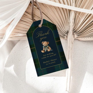 Etiqueta Para Presente Classic Dark Green Plaid Thank You Favor Tags