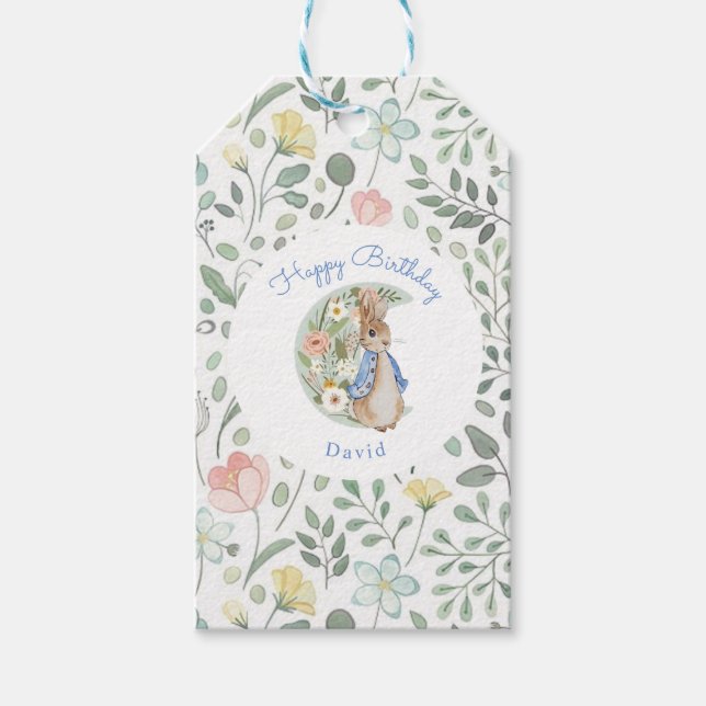 Etiqueta Para Presente Classic Peter the Rabbit Beatrix Potter Birthday (Frente)