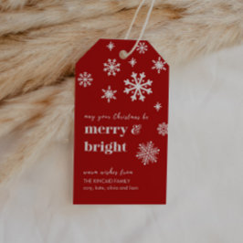 Etiqueta Para Presente Classic Red & White Snowflake Holiday Gift Tag