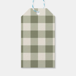 Etiqueta Para Presente Clássica Farmhouse Verde Gingham Style Napkins