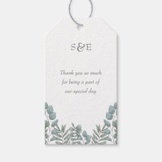 Etiqueta Para Presente Clássico e Elegante Sage Verde Eucalyptus Floral