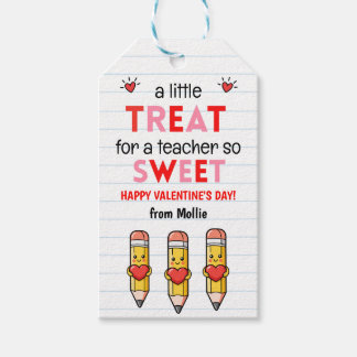 Etiqueta Para Presente Classroom Valentines Teacher Heart Pencil Gift Tag