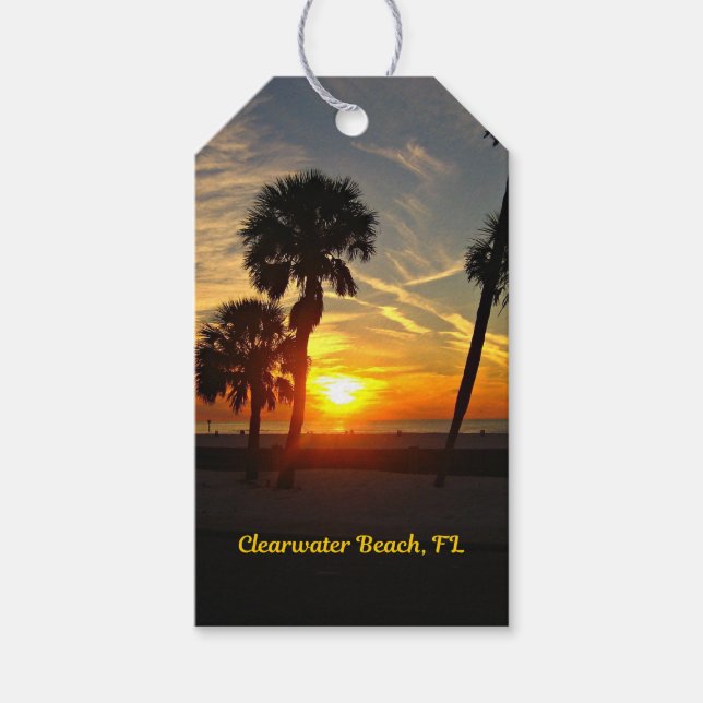 Etiqueta Para Presente Clearwater Beach, Florida Sunset (Frente)