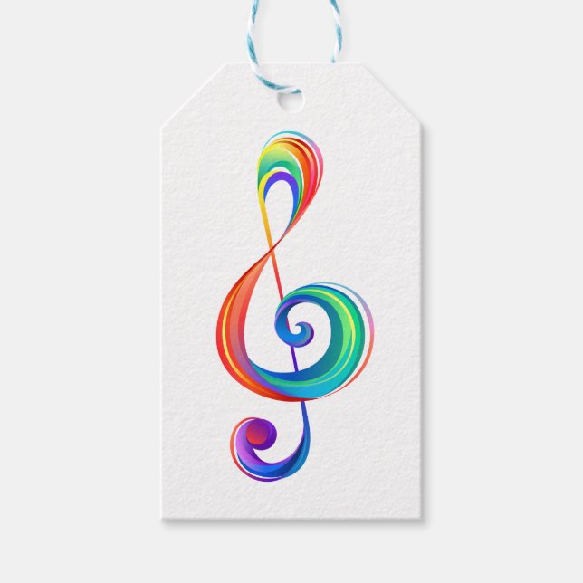 Etiqueta Para Presente Clef (trecho de arco-íris) (Frente)