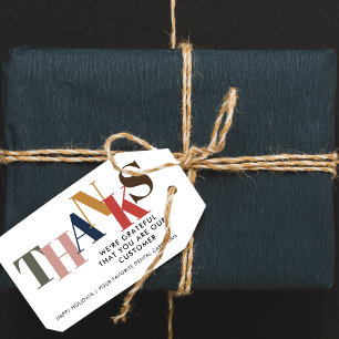 Etiqueta Para Presente Cliente Obrigado Logotipo da empresa Natal comerci