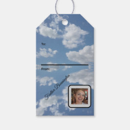 Etiqueta Para Presente Clouds Gift Tags with Customized Name and Photo