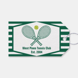 Etiqueta Para Presente Clube de País Personalizado de Tênis em Greve Verd