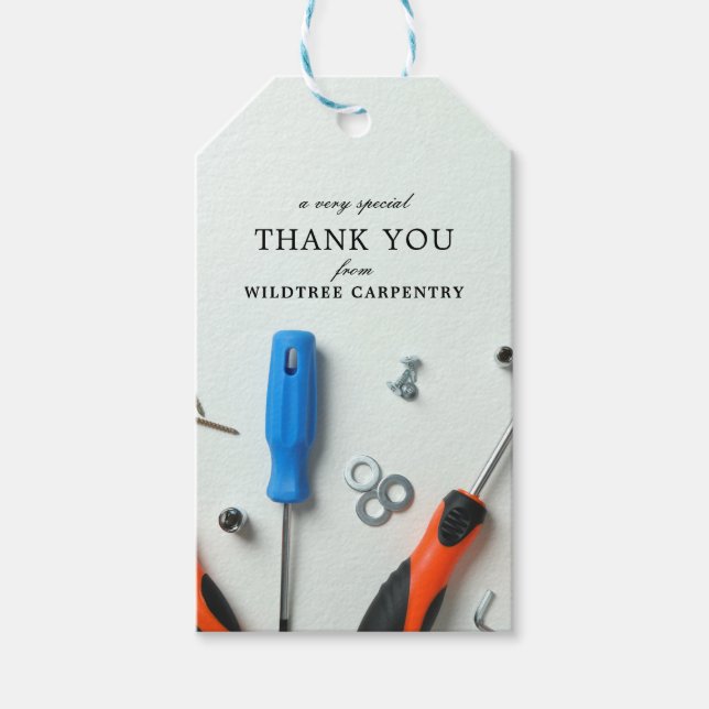 Etiqueta Para Presente Cluster de Construção | Um agradecimento especial (Frente)