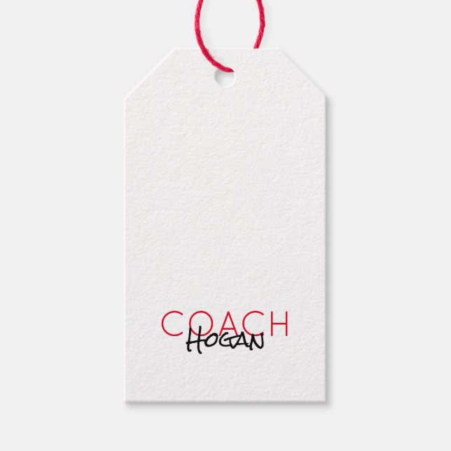 Etiqueta Para Presente COACH NAME Sports Modern Team Awards (Frente)