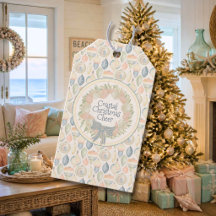 Coastal Christmas Cheer Label – Pastel Gift Tag