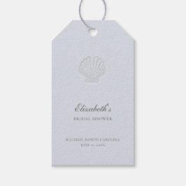Etiqueta Para Presente Coastal Nautical Shell Blue Elegant Bridal Shower