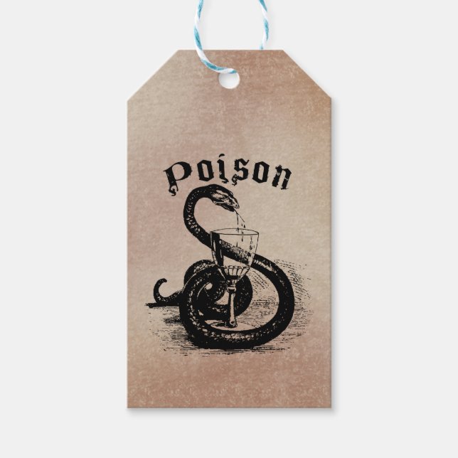 Etiqueta Para Presente Cobra Poison Halloween Gothic (Frente)