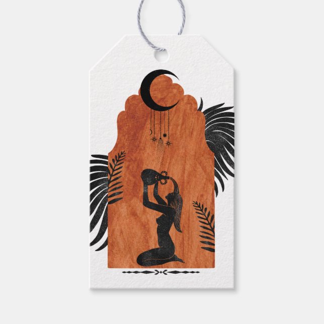 Etiqueta Para Presente Cobre e Preto Cósmico Místico (Frente)