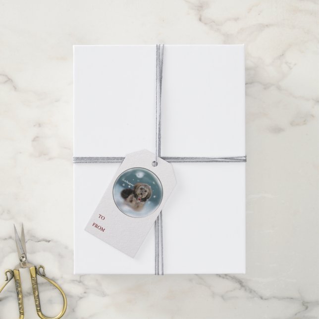 Etiqueta Para Presente Cockapoo Natal (Com cordão)