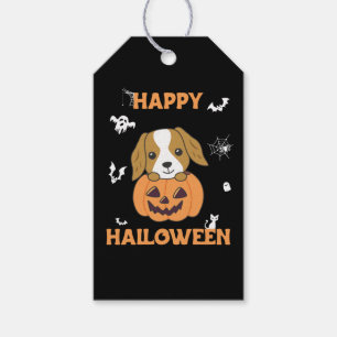 Etiqueta Para Presente Cocker Spaniel Pumpkin Cute Dogs Feliz Halloween G