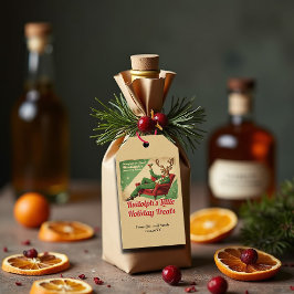 Etiqueta Para Presente Cocktail Party Vintage Funny Retro Christmas Party