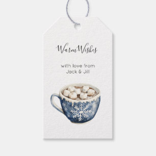 Etiqueta Para Presente Cocoa Marshmallow Flocos de Neve Natal Desejos Cal