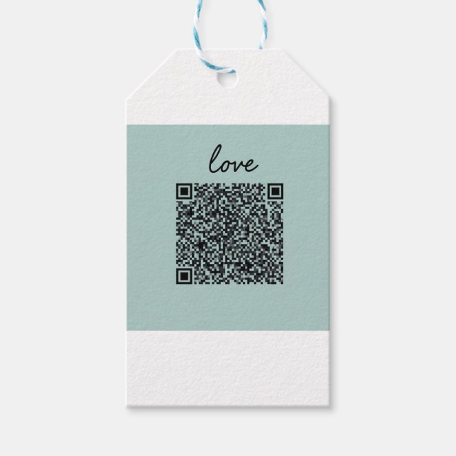 Etiqueta Para Presente Código QR de Amor (Frente)