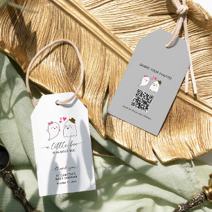 Etiqueta Para Presente Código QR de Chá de fraldas de Pequeno Boo de Qued