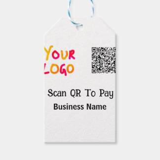 Etiqueta Para Presente Código QR minimalista simples para pagar logotipo