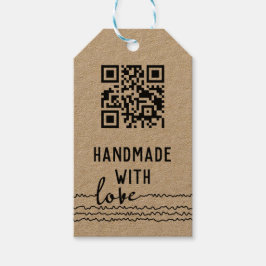 Etiqueta Para Presente Código QR Negócios Feito à Mão Com Amor