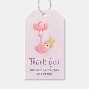 Etiqueta Para Presente Coelhinho Bonito num cobertor do Coração