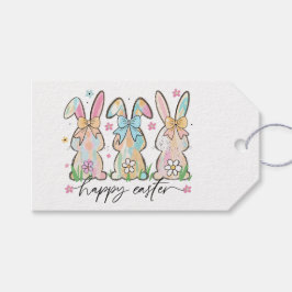 Etiqueta Para Presente Coelhinhos Coloridos de Páscoa com Arcos