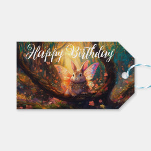 Etiqueta Para Presente Coelho caprichoso floresta encantada Feliz Anivers