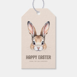 Etiqueta Para Presente Coelho da Páscoa coxa de Cor de Água Moderna Perso