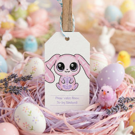 Etiqueta Para Presente Coelho de Páscoa Pastel Goth Tag De Para Lavanda