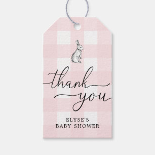Etiqueta Para Presente Coelho Rosa Gingham Coelho Agradeço A Tag Favoráve