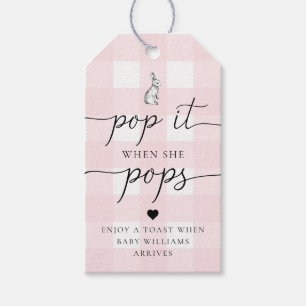 Etiqueta Para Presente Coelho Rosa Gingham Coelho Pop Quando Pop