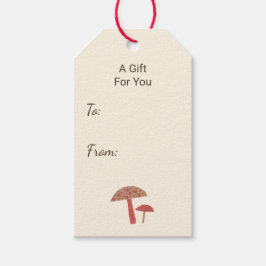 Etiqueta Para Presente Cogumelos Modernos do Século médio Retro Arte Natu