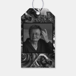 Etiqueta Para Presente Colagem Preto e Branco Foto Católica Cristã