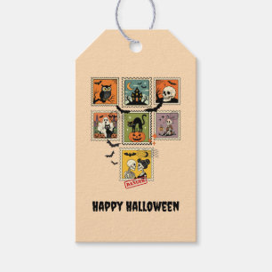 Etiqueta Para Presente Coleção de Carimbo do Vintage Halloween