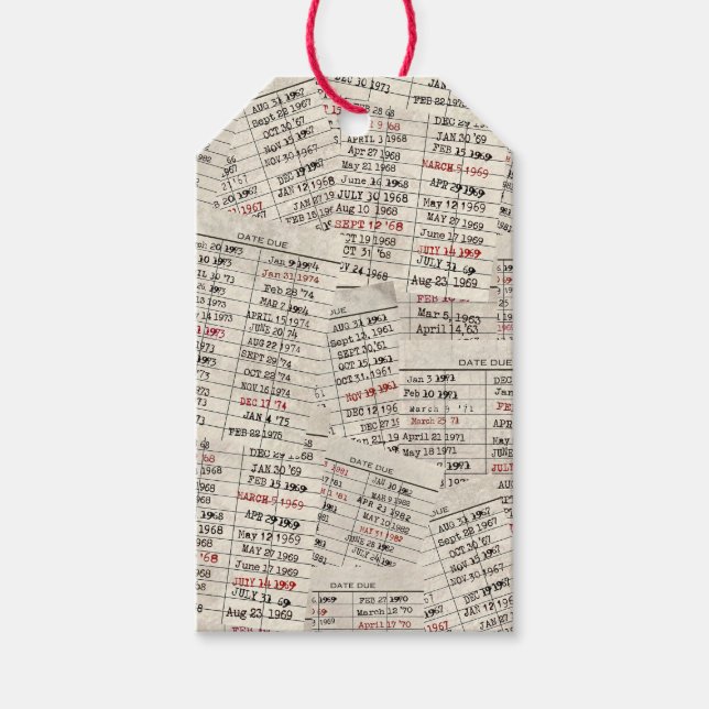 Etiqueta Para Presente Coleção de Cartão de Biblioteca Antigo (Frente)