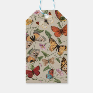 Etiqueta Para Presente Coleção de Desenhos de Mariposa Borboleta Natureza