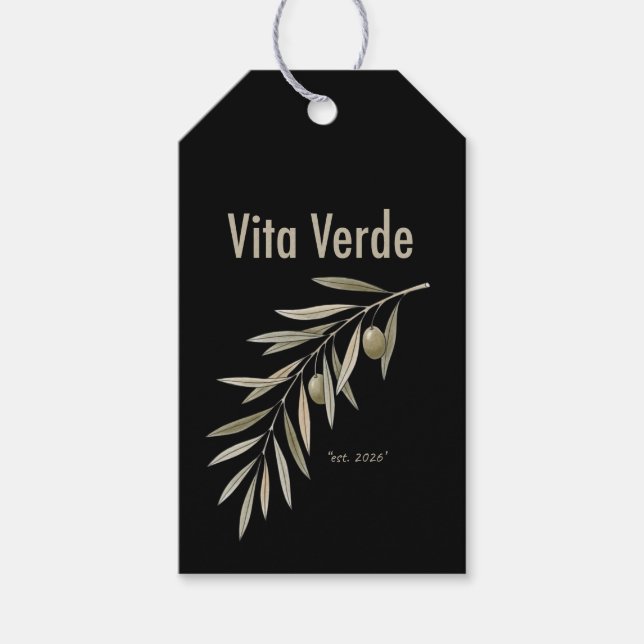Etiqueta Para Presente Coleção Vita Verde Preta (Frente)