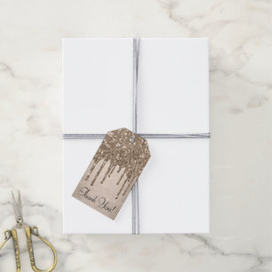 Etiqueta Para Presente Coletor Dourado Metálico   Champanhe Elegante Obr