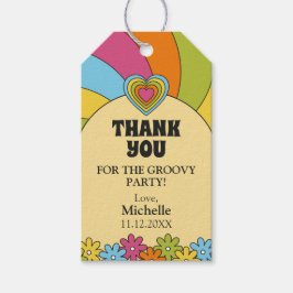 Etiqueta Para Presente Colorful 60s Music Groovy Party 80th Birthday