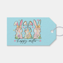 Etiqueta Para Presente Colorful Easter Bunnies with Bows