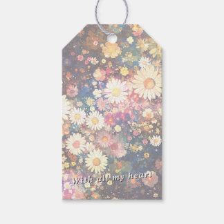 Etiqueta Para Presente Colorful Mixed Wildflower Double Sided Floral