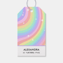 Etiqueta Para Presente Colorful Rainbow Girl 5th Birthday