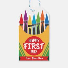 Etiqueta Para Presente Colorida Crayola Color Primeiro Dia da Escola
