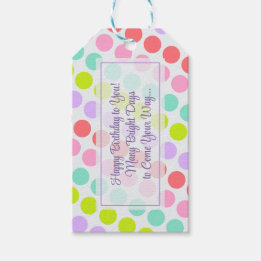 Etiqueta Para Presente Colorido Pastel, Elegante Aniversário Personalizad