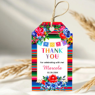 Etiqueta Para Presente Colorido Serape Mexicano e Favor de Agradecimento