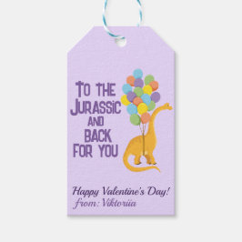 Etiqueta Para Presente Coloridos balões dino Dia de os namorados infantil
