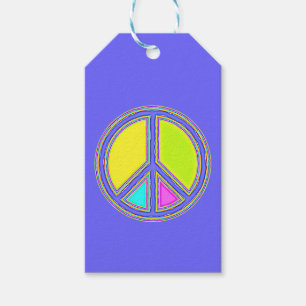 Etiqueta Para Presente Com Cores Preenchidas Sinal de PAZ 1