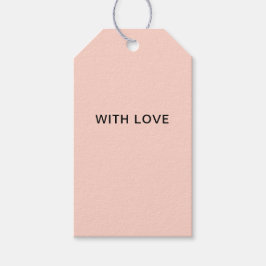 Etiqueta Para Presente Com o Amor, o Pastel Esmaga Mínimo e Rosa