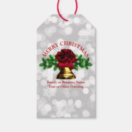 Etiqueta Para Presente Combinação - Set Dourado Bell Red Arco Natal